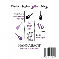 Hannabach 7165141 Struny do gitary klasycznej Serie 890 1/8 Gitara dziecięca Menzura: 44-48 cm